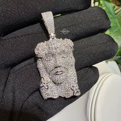 Moissanite Jesus Flower Pendant + Rope Chain