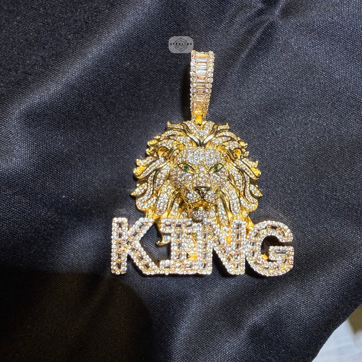 King Lion Iced Statement Pendant + Steel Rope Chain