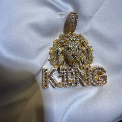 King Lion Iced Statement Pendant + Steel Rope Chain