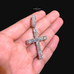 Moissanite Tennis Cross Pendant