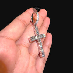 Moissanite Tennis Cross Pendant