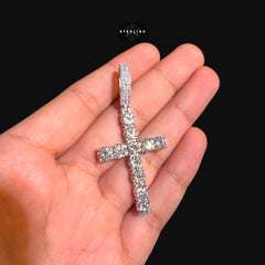 Moissanite Tennis Cross Pendant