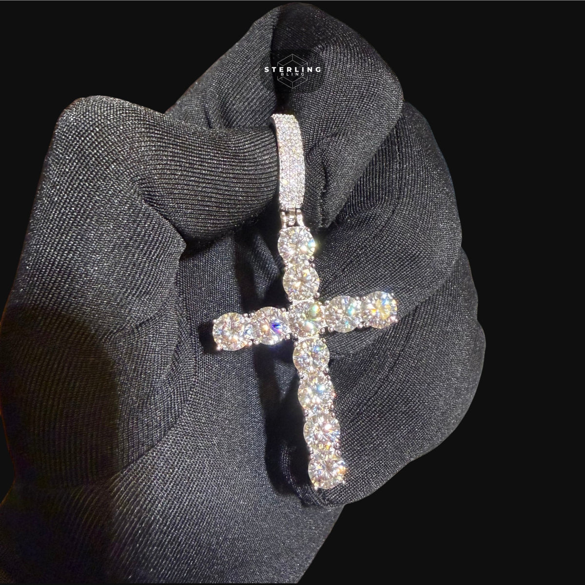 Moissanite Tennis Cross Pendant