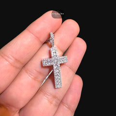 Moissanite Small 3D Cross Pendant