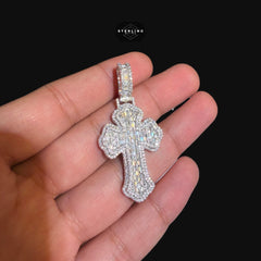 Moissanite Baguette Cross Pendant