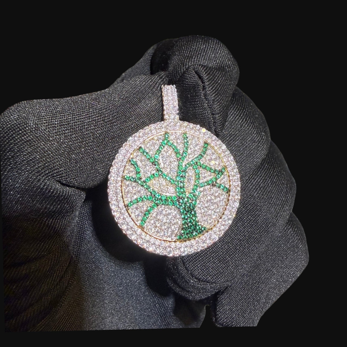 Iced Out Tree of Life Pendant Spinning