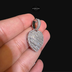 Moissanite Baguette Heart Pendant