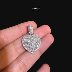 Moissanite Baguette Heart Pendant