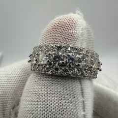 Moissanite Eternity 3 Row Ring Size 8