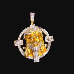Gold Jesus Medallion 14k Gold Plated