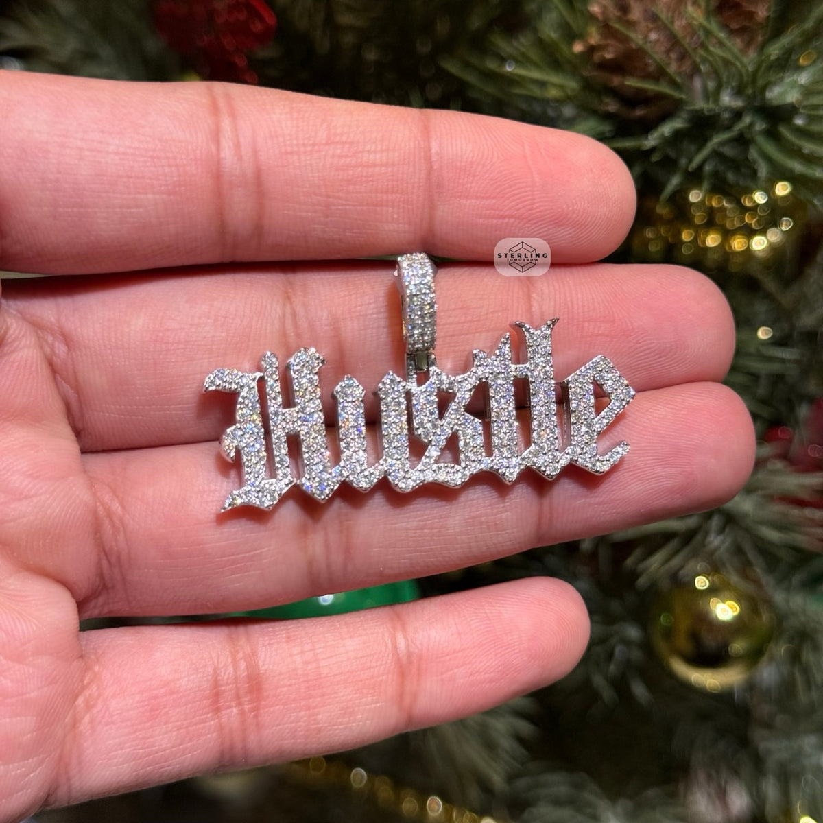 Moissanite HUSTLE Pendant