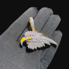 Iced Out Eagle Enamel Head Pendant