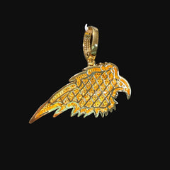 Iced Out Eagle Enamel Head Pendant