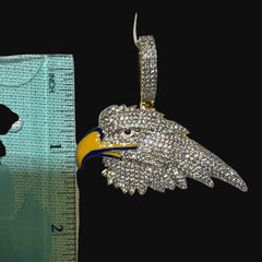 Iced Out Eagle Enamel Head Pendant