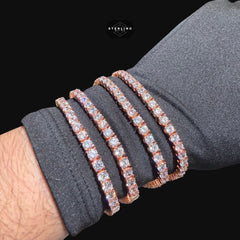 4mm Rose Gold CZ Tennis Bracelet