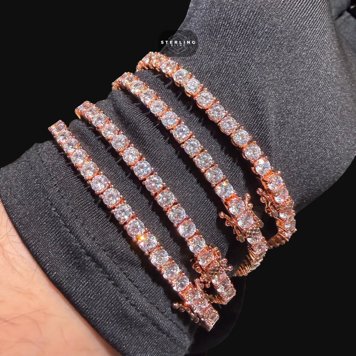 4mm Rose Gold CZ Tennis Bracelet