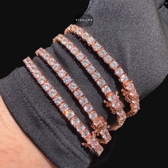 4mm Rose Gold CZ Tennis Bracelet
