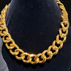 22mm 20" Steel Gold Miami Cuban Chain