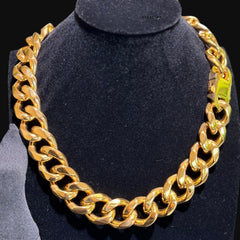 22mm 20" Steel Gold Miami Cuban Chain