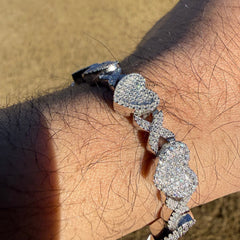 Moissanite Heart Infinity Bracelet 10mm 8"