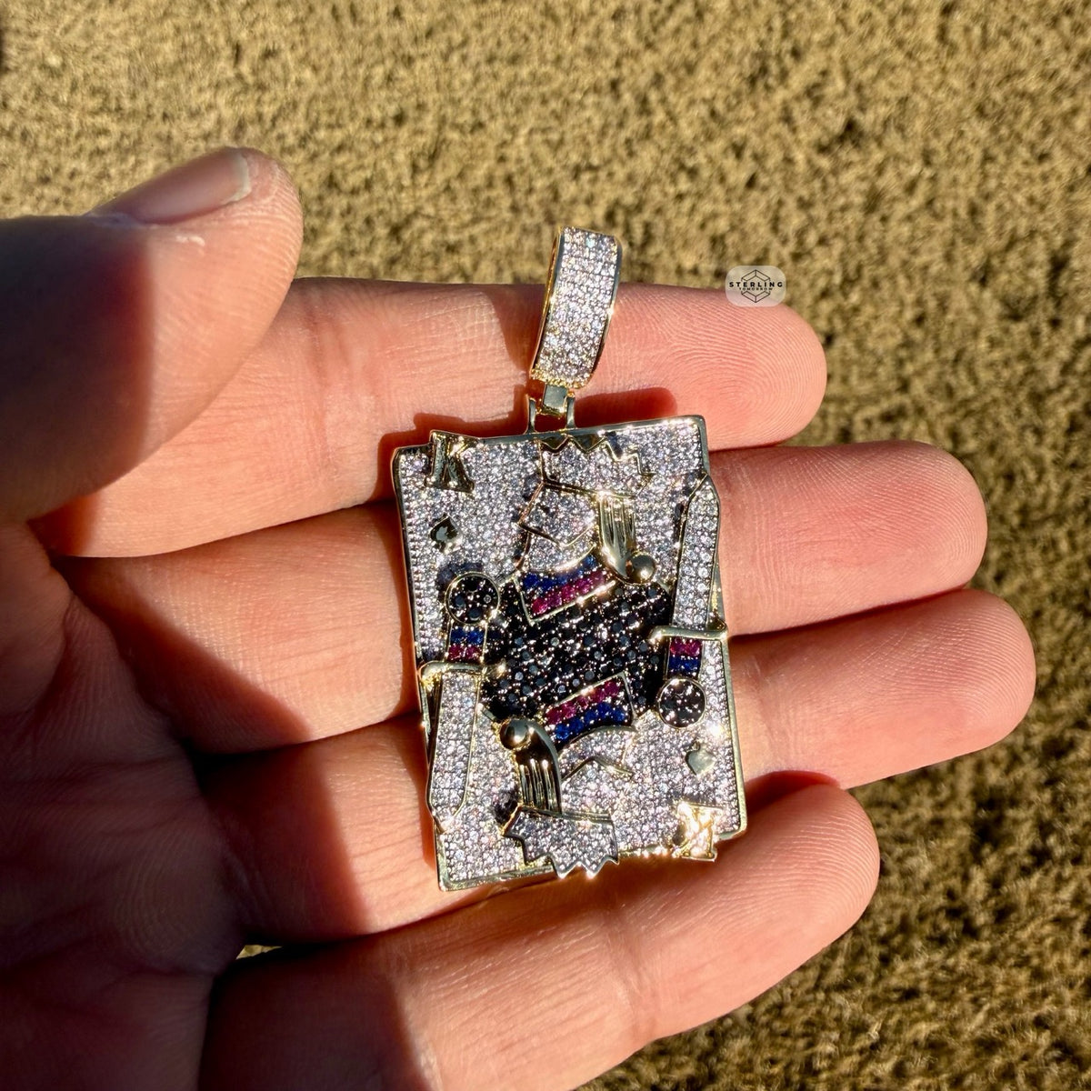 Joker Card Iced Out Pendant