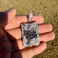 Joker Card Iced Out Pendant