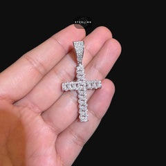 Moissanite Cuban-Link Cross