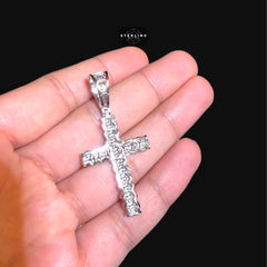 Moissanite Cuban-Link Cross