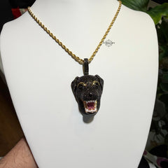 Iced Out Black Dog Pendant