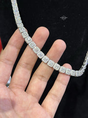 Moissanite Tennis Cluster Chain 7.5mm 22"