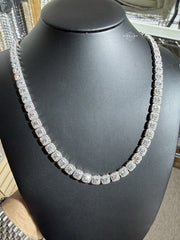 Moissanite Tennis Cluster Chain 7.5mm 22"