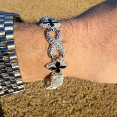 Marquis Star Infinity Bracelet - Black - 925 Sterling Silver