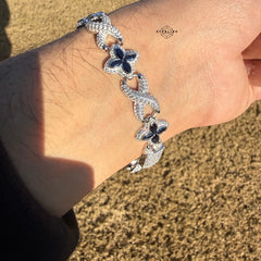 Marquis Star Infinity Bracelet - Blue - 925 Sterling Silver