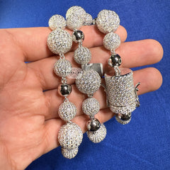 Moissanite Snow Ball Bead Iced Chain - 22"