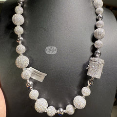 Moissanite Snow Ball Bead Iced Chain - 22"