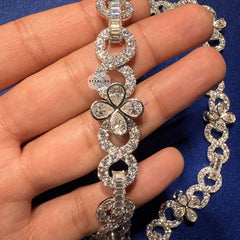 Moissanite Infinity Flower Chain 22"