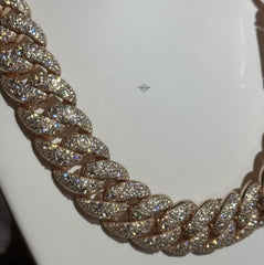 Moissanite 22mm 22" Rose Mosaic Cuban Chain