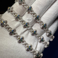Moissanite Color Flower Infinity Chain