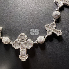 Moissanite Cross with Beads Chain