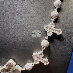 Moissanite Cross with Beads Chain