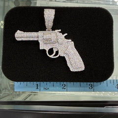 Moissanite Iced Revolver Gun Pendant
