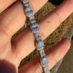 Moissanite Iced Baguette Bracelet 8"