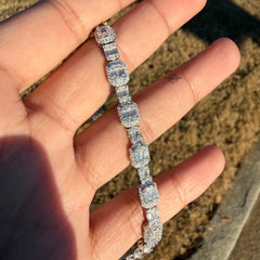 Moissanite Iced Baguette Bracelet 8"