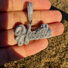 Moissanite Iced HUSTLE Pendant