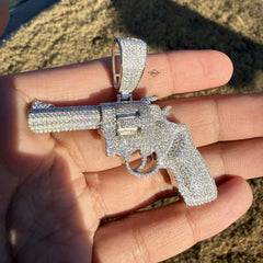 Moissanite Iced Revolver Gun Pendant