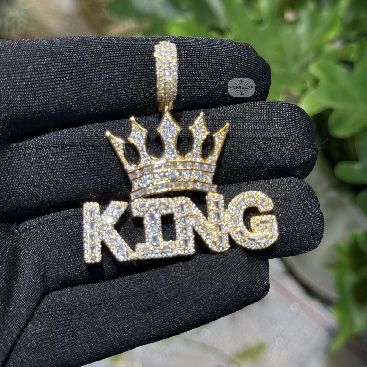 King Iced Pendant - 14k Gold Plated