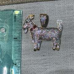 Goat Iced Out Pendant 14K Gold Plated