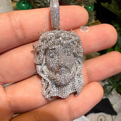 Moissanite Jesus Bustdown Pendant