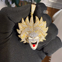 Dragon Fighter 14K Gold Plated Iced Pendant