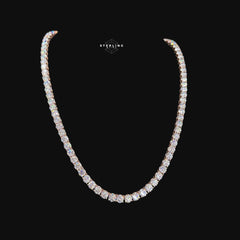 Moissanite 6mm Rose Gold Tennis Chain 925 Sterling Silver